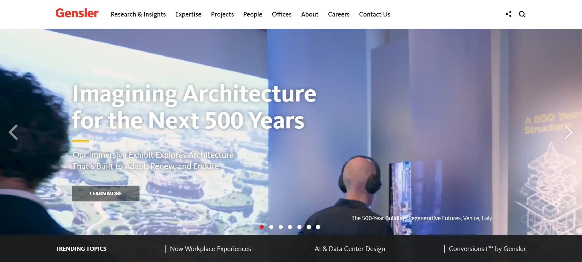 Homepage of Gensler