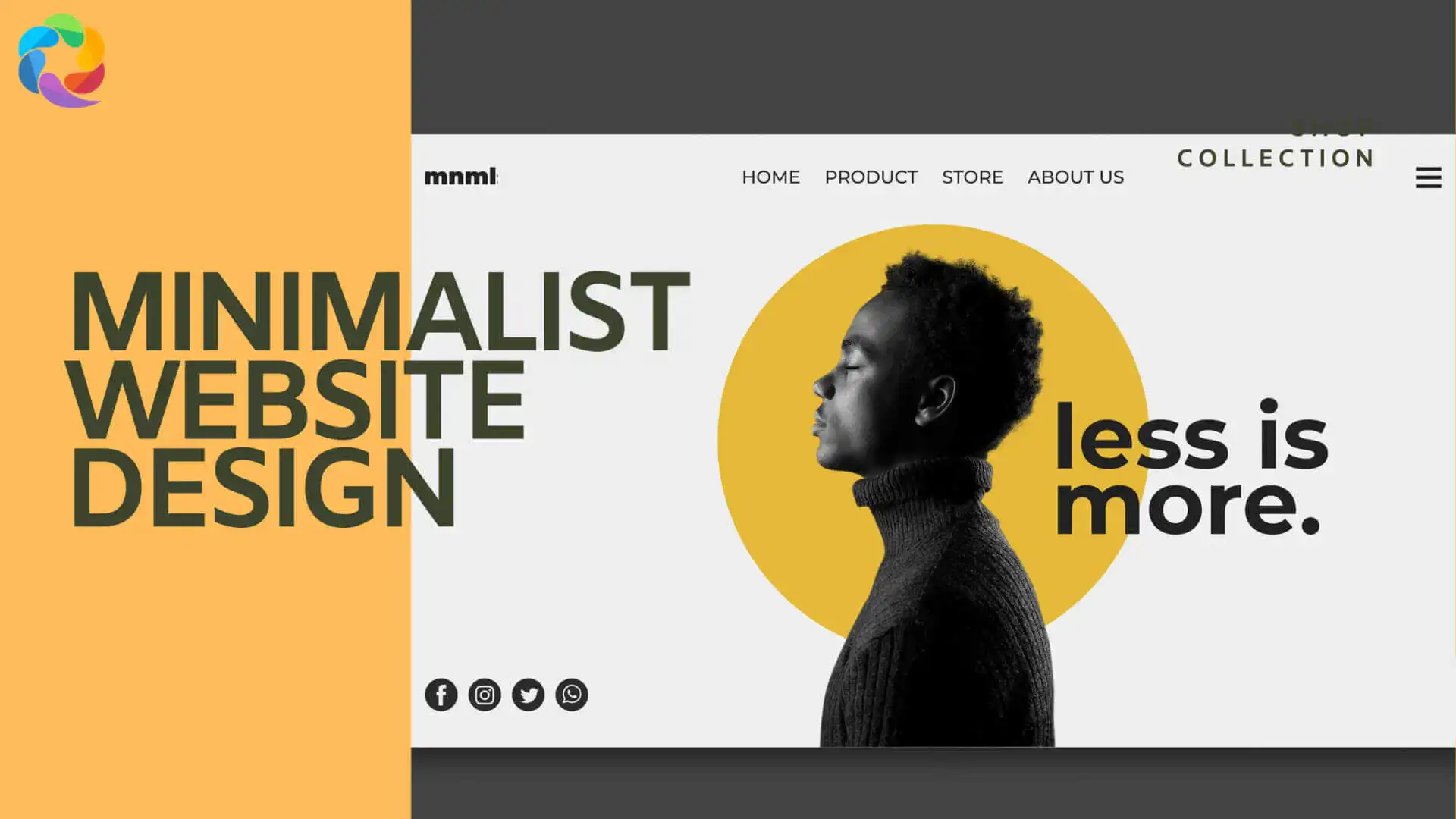 Minimalist website page layout