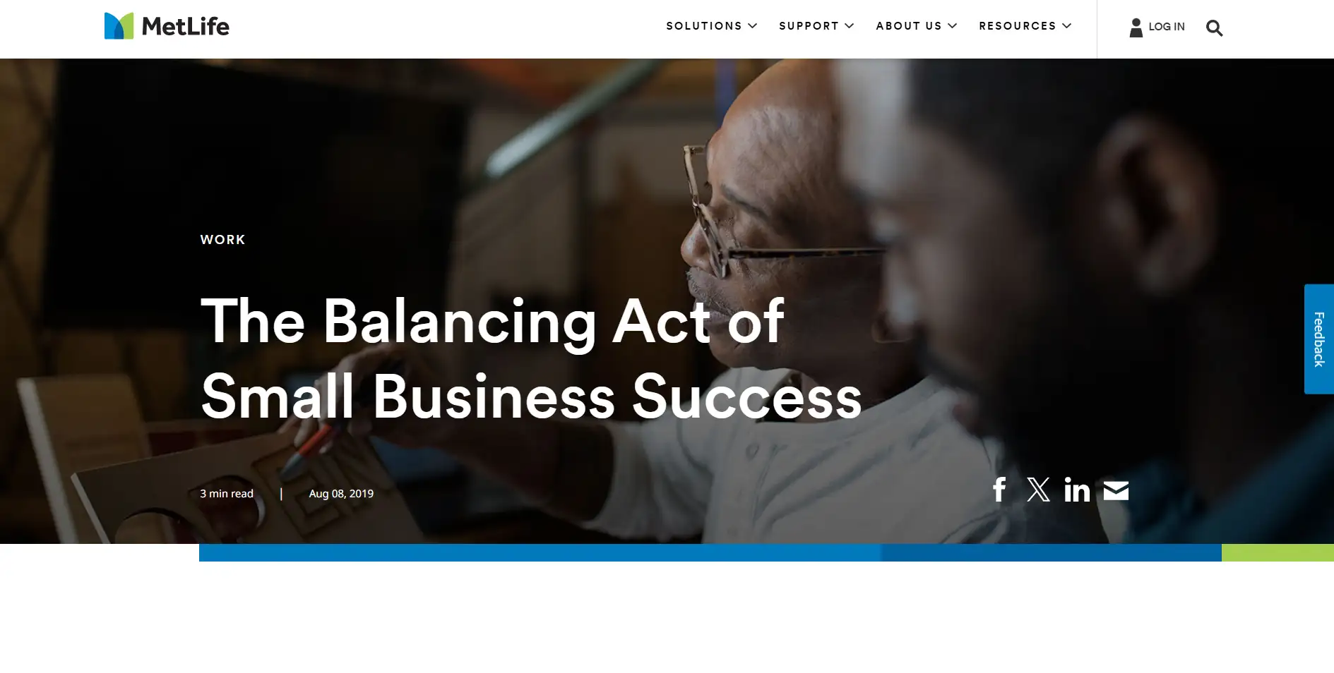The homepage of Balancing Small Businesses