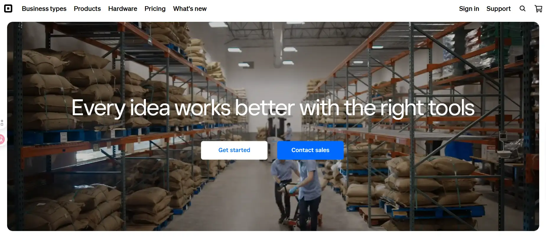 Square's homepage