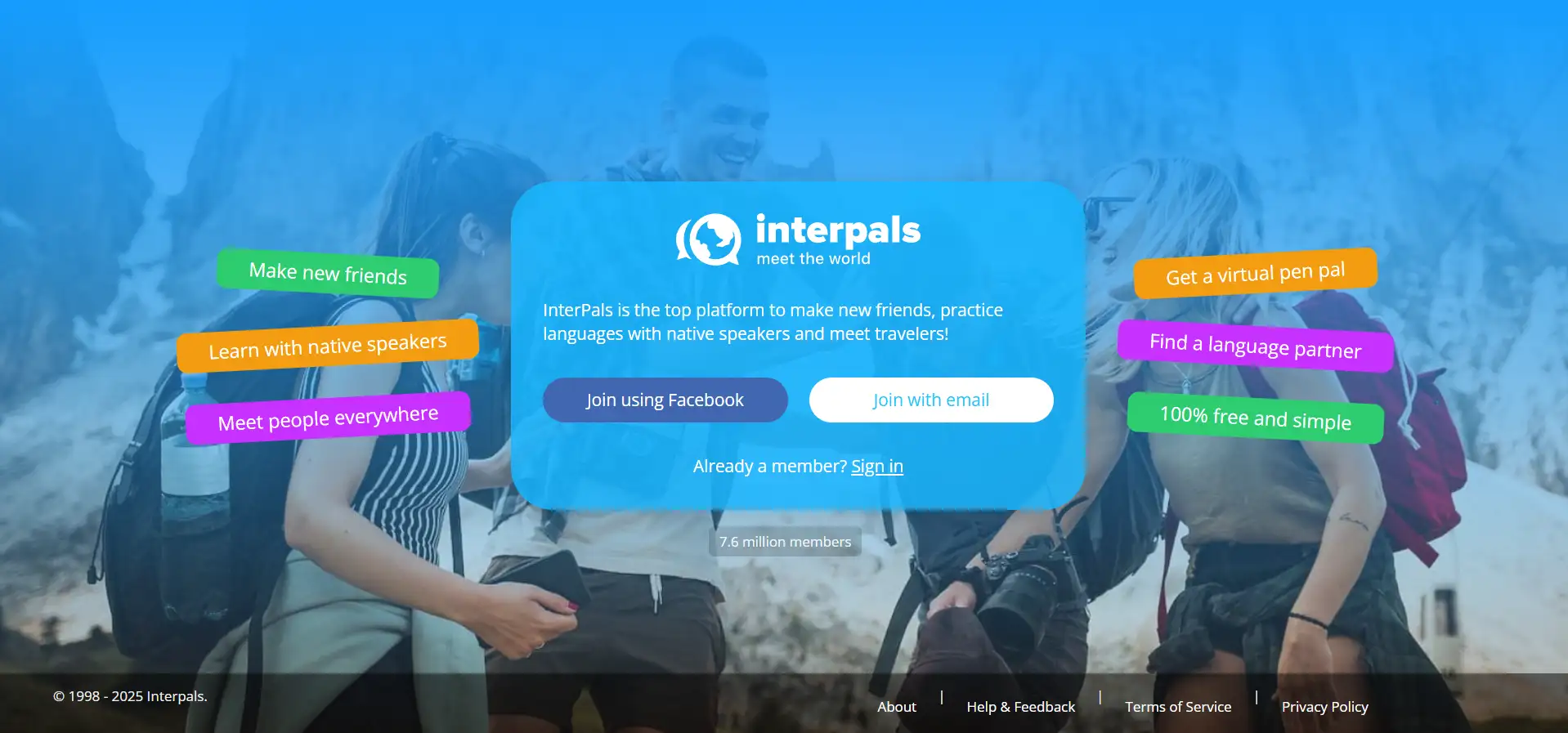 Homepage of InterPals