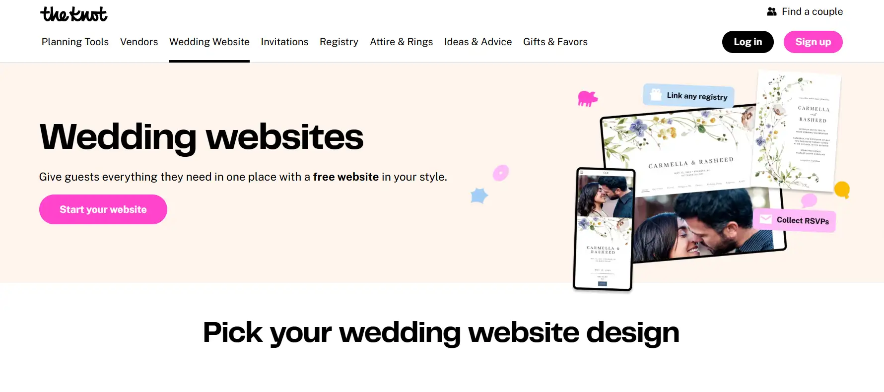 The Knot homepage