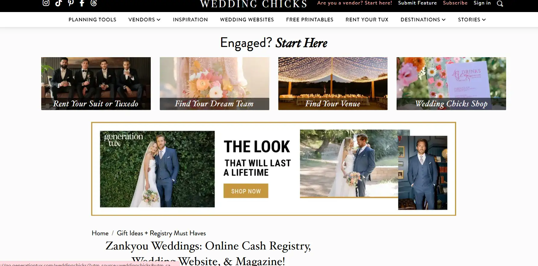 Zankyou homepage
