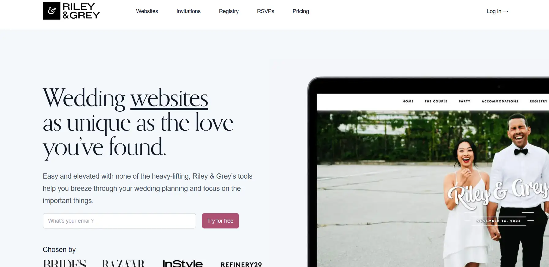 Riley & Grey homepage