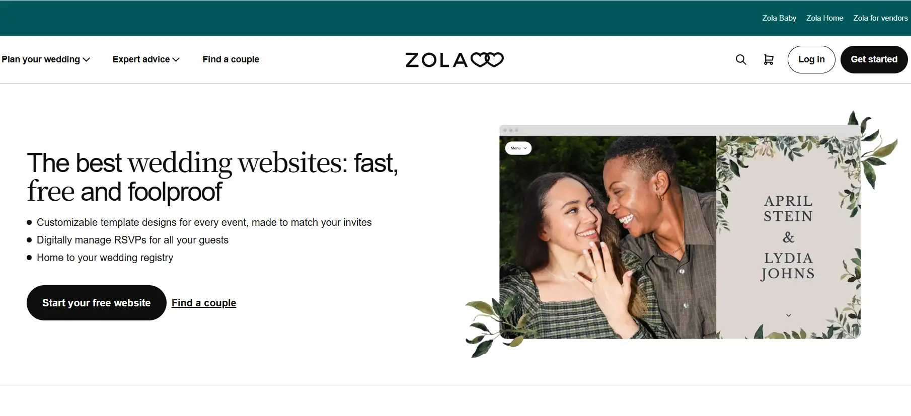 Zola Wedding Website