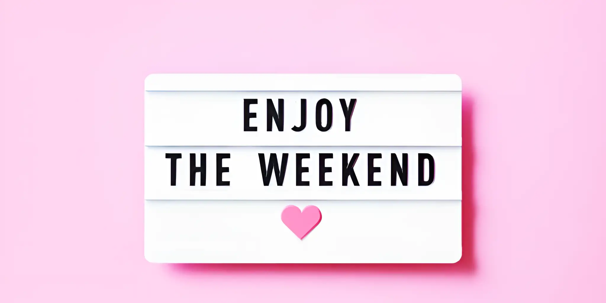 love envelope with words "enjoy the weekend"
