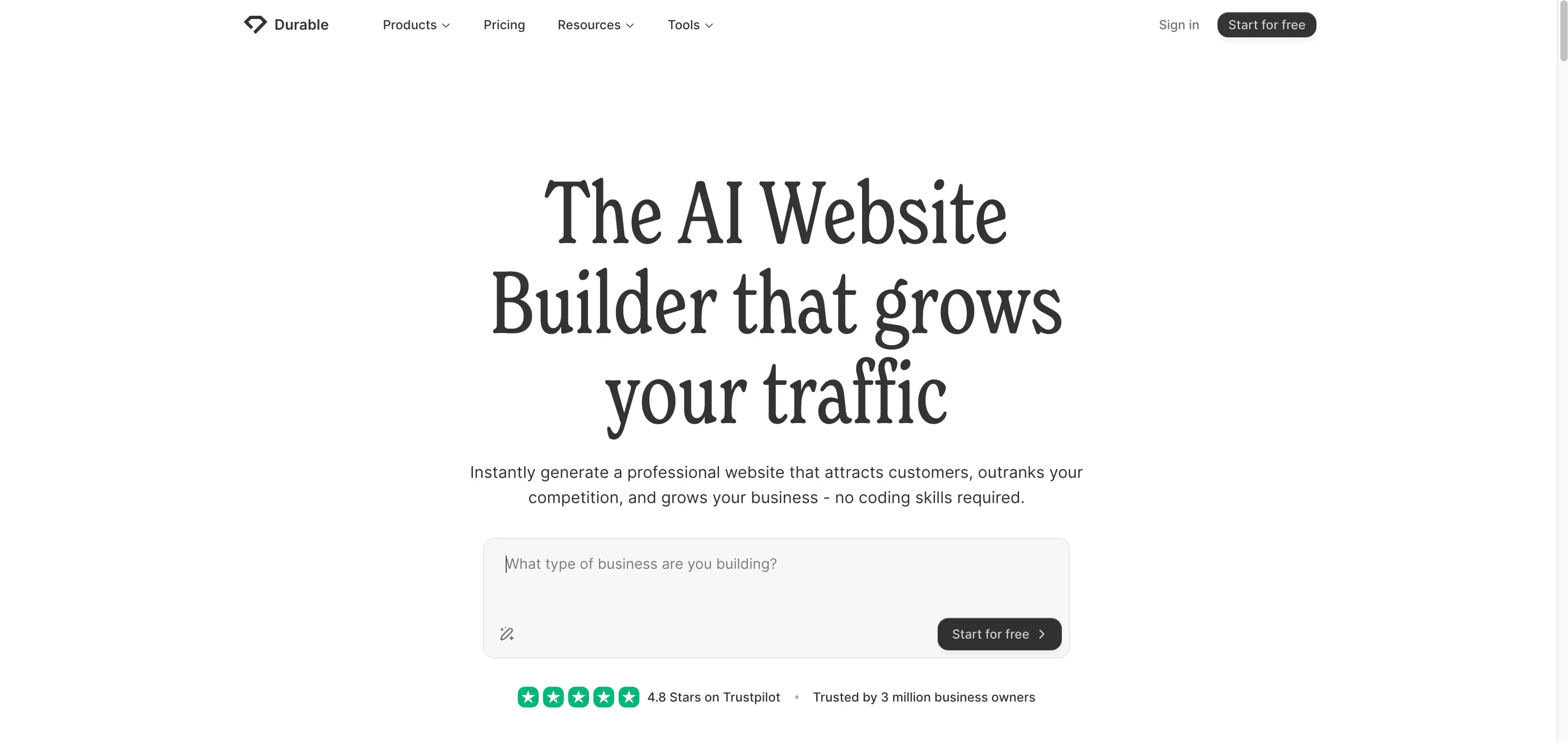 durable ai website builder official site durable ai website builder official site