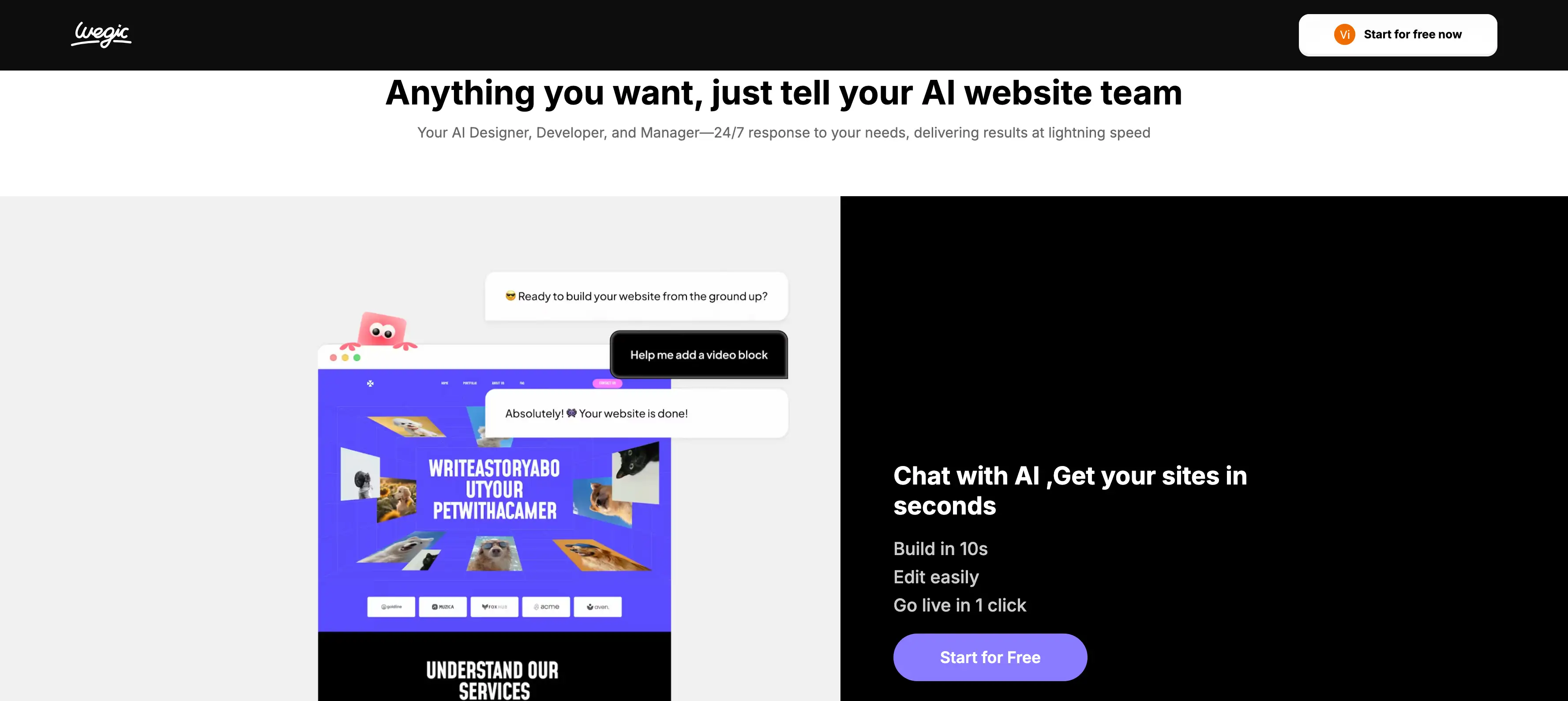 anything you want, tell wegic ai website team anything you want, tell wegic ai website team