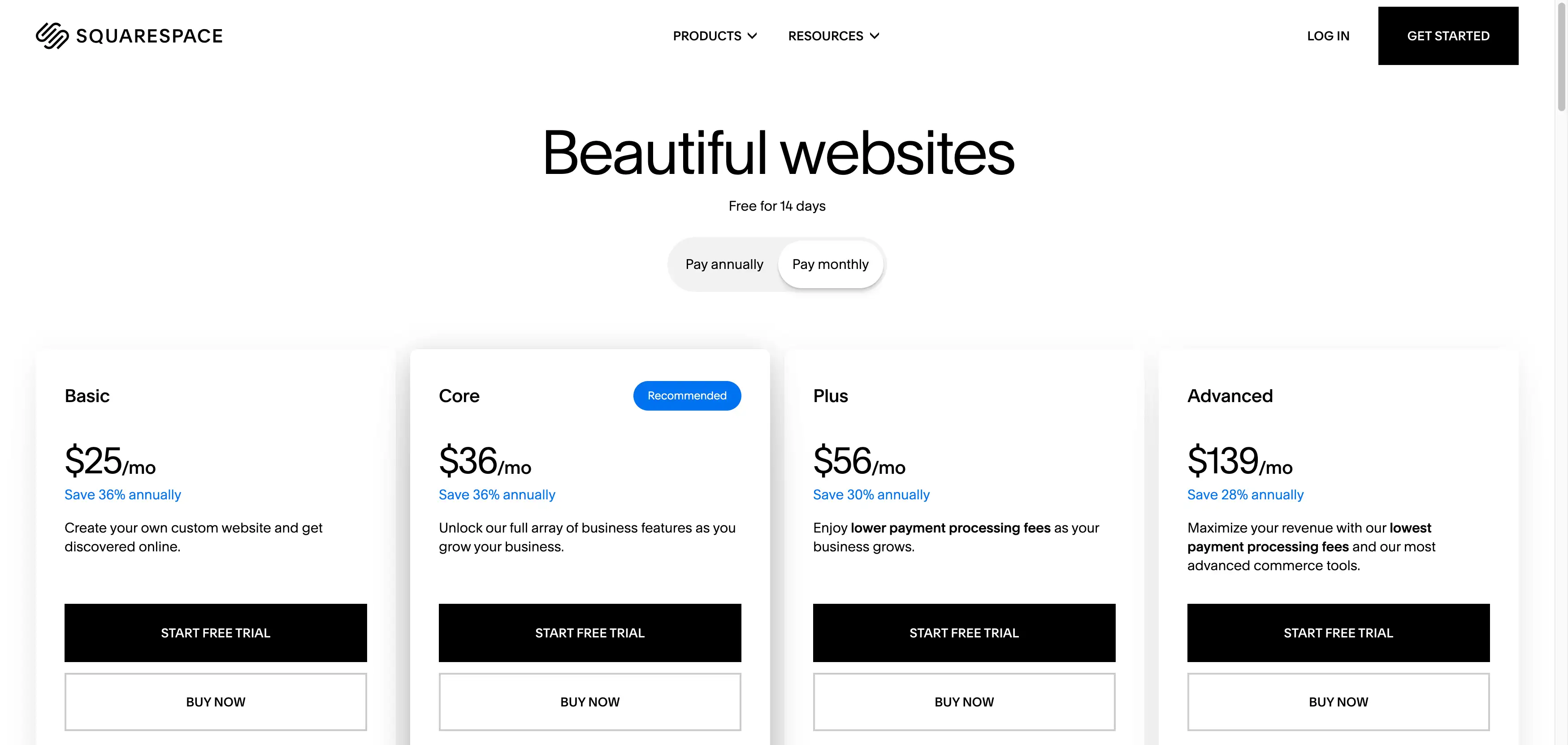 squarespace pricing plan squarespace pricing plan