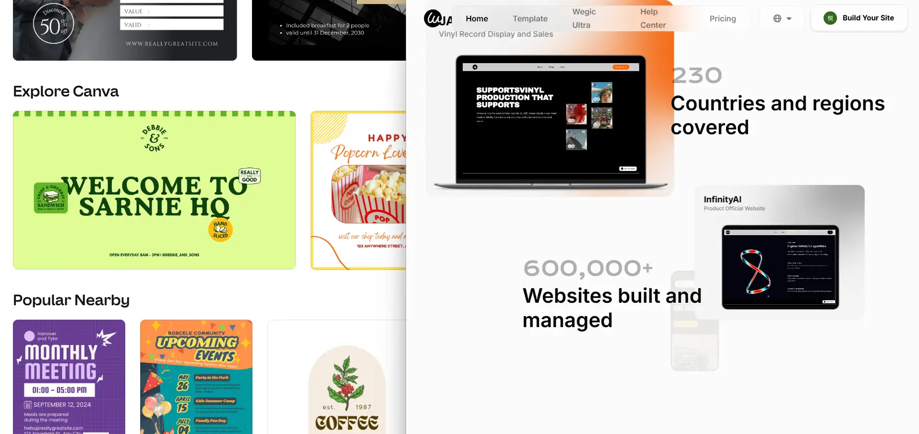 Wegic vs Canva Websites Comparison Wegic vs Canva Websites Comparison