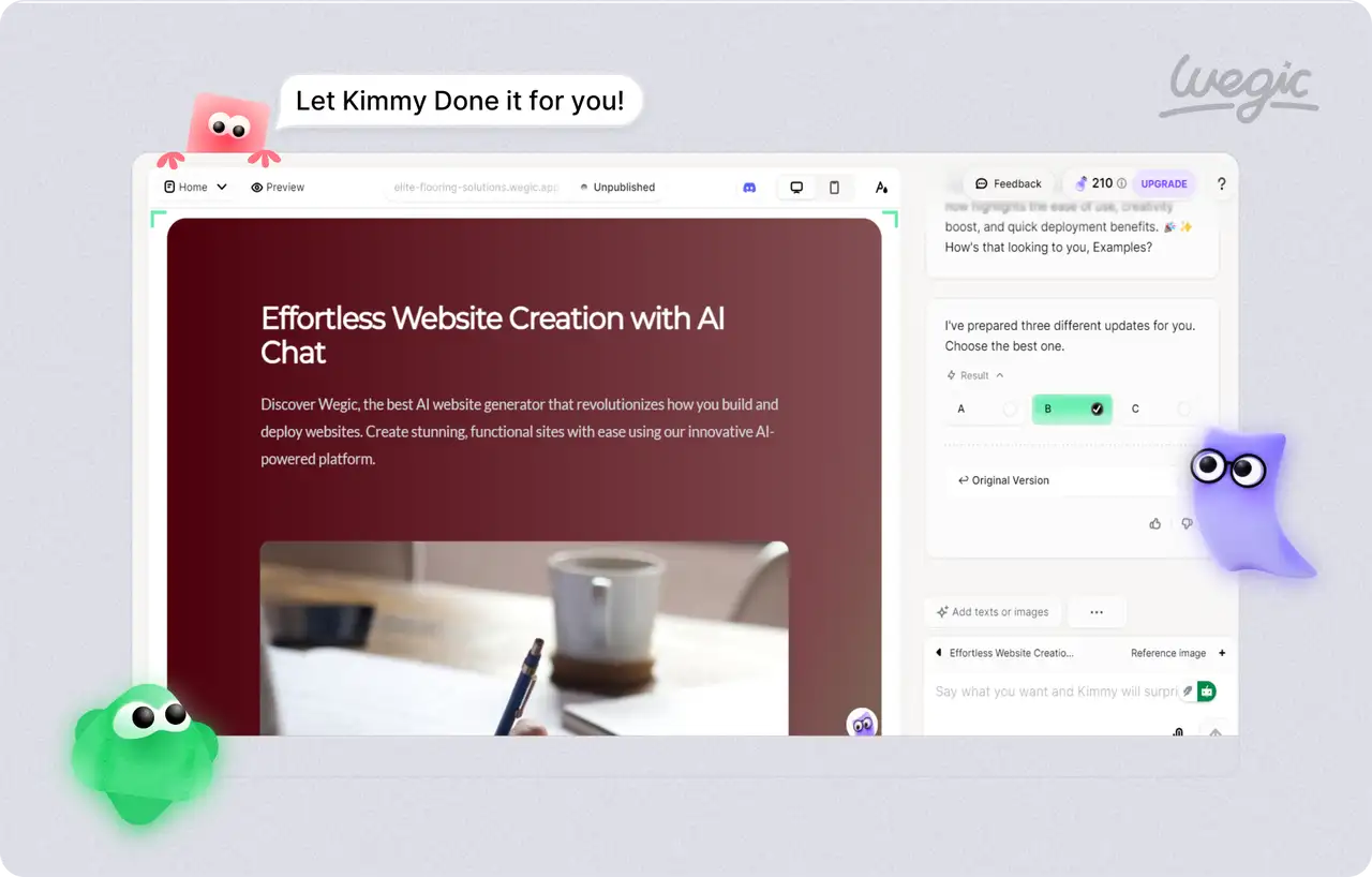 wegic's chat interface