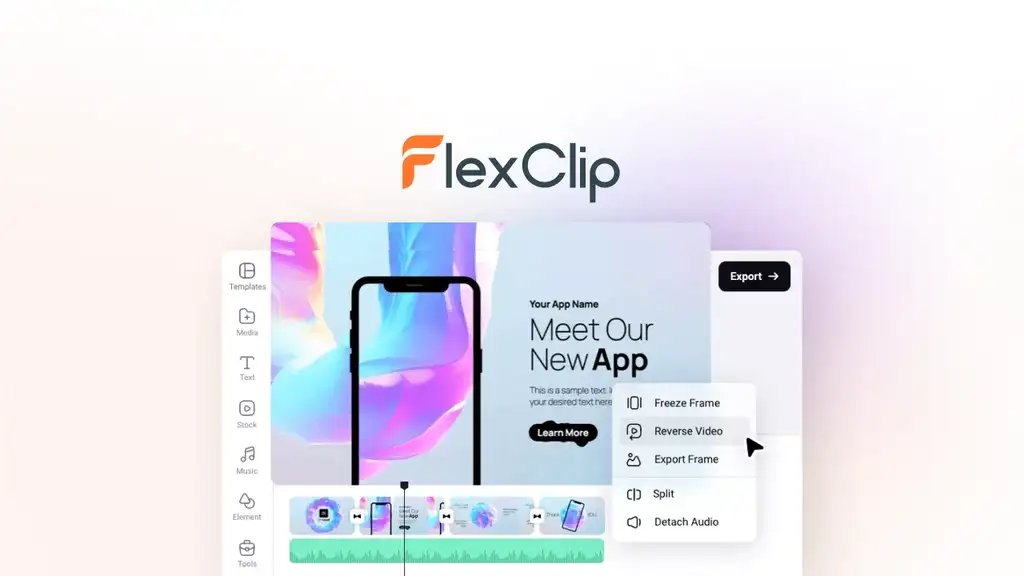 FlexClip's homepage