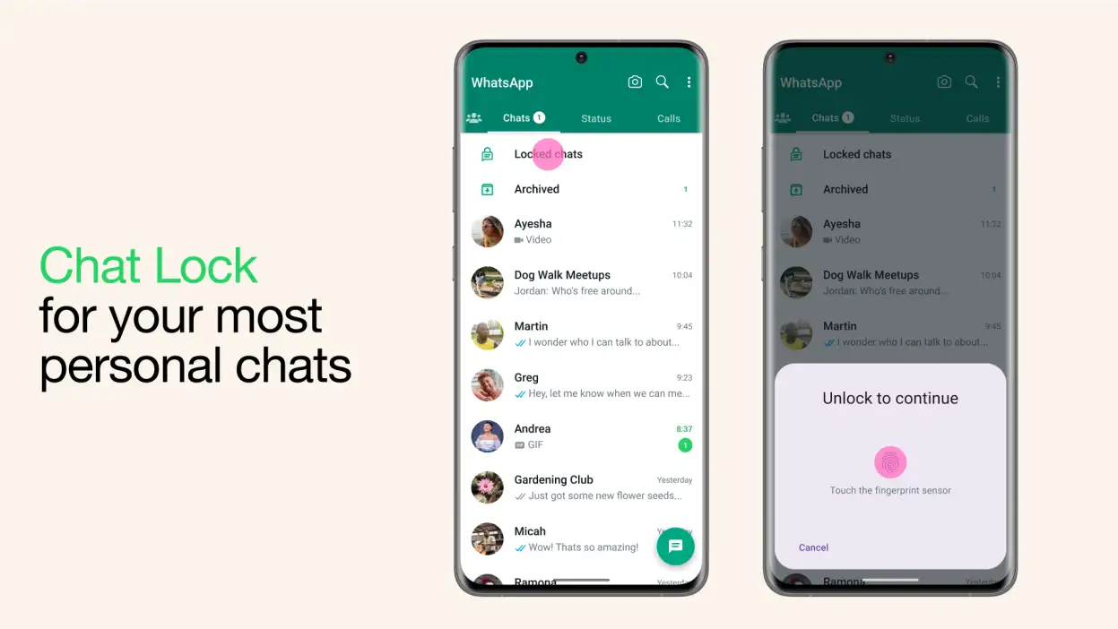 chat lock for your personal chats