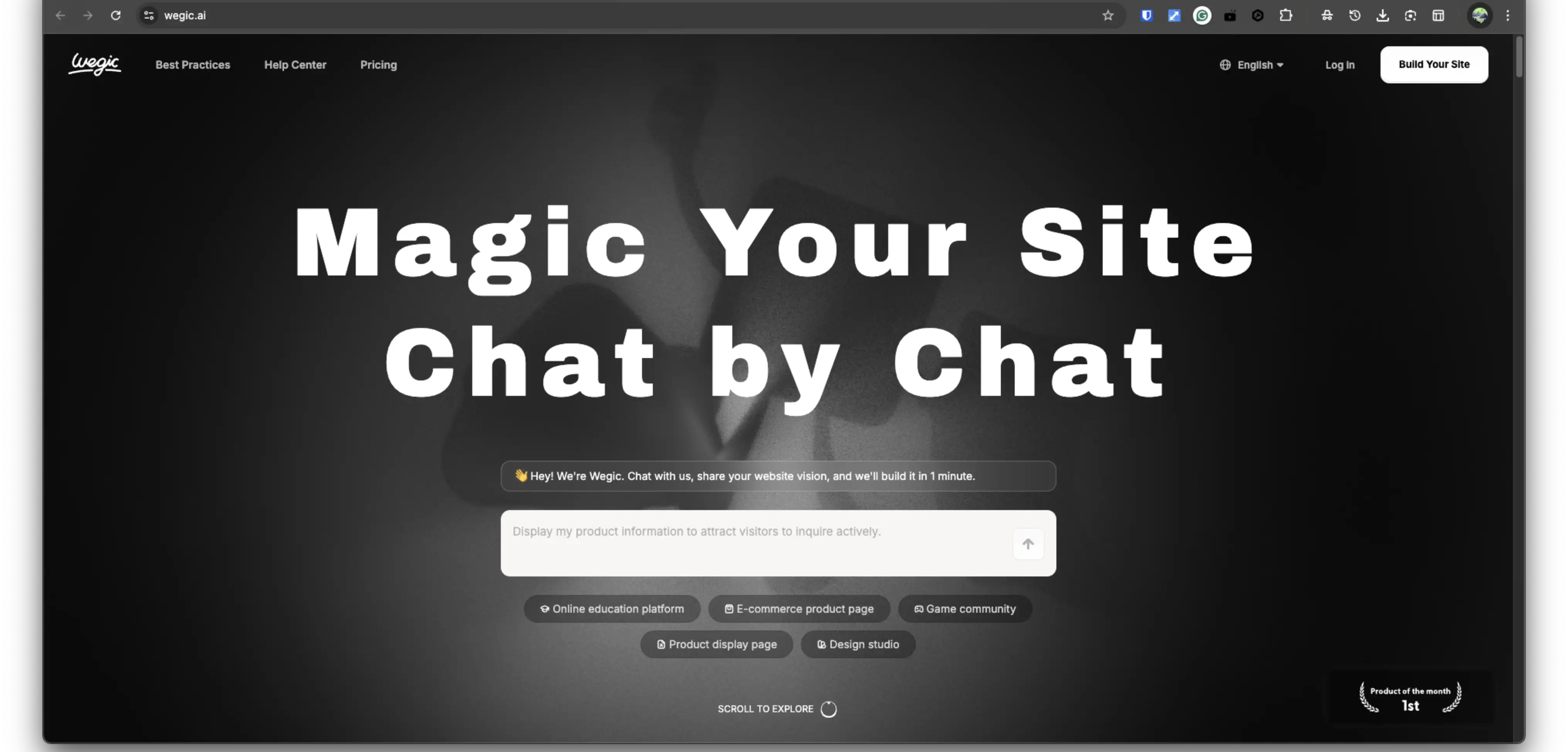 wegic's homepage