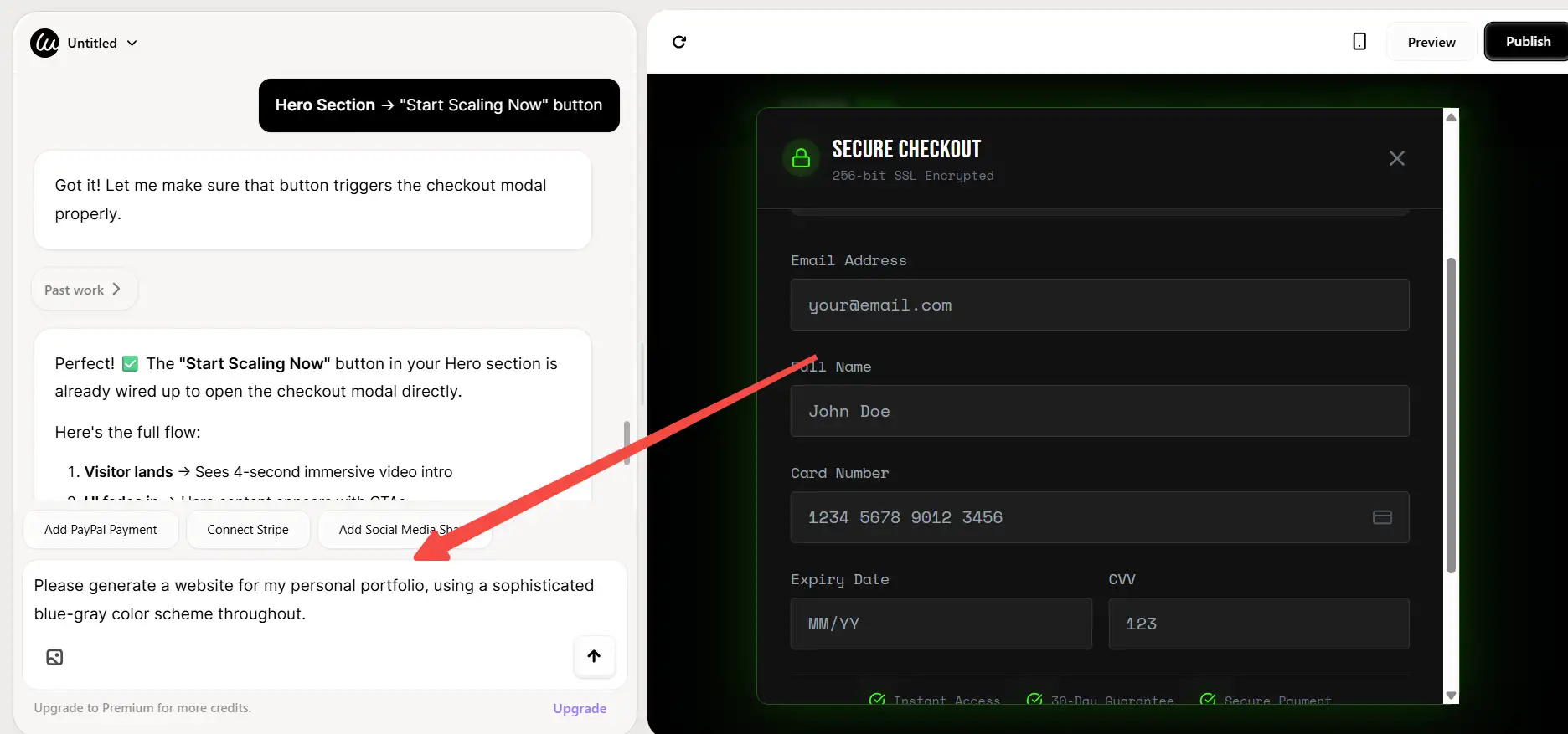 Wegic creates a page Wegic creates a page