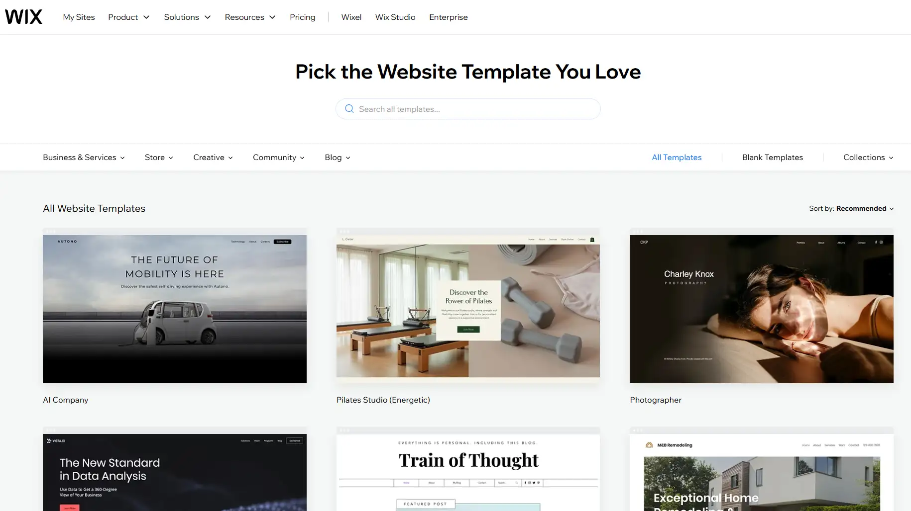 How to choose a Wix template