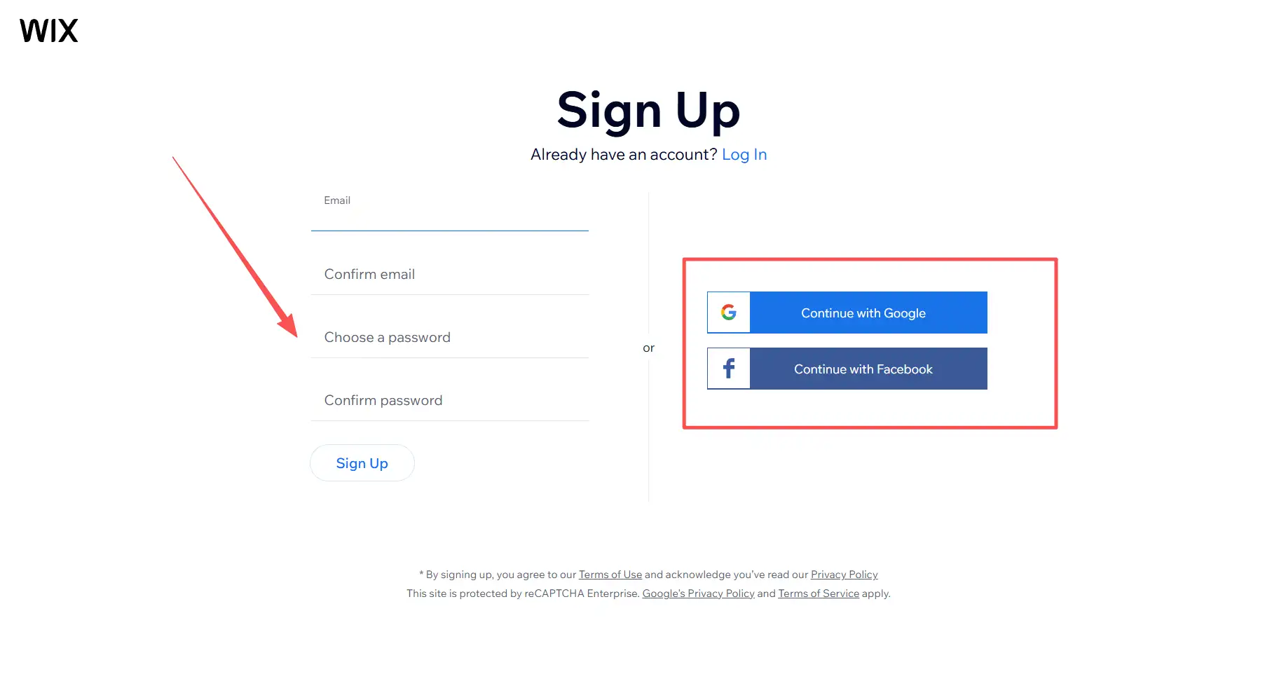 Register for Wix Register for Wix