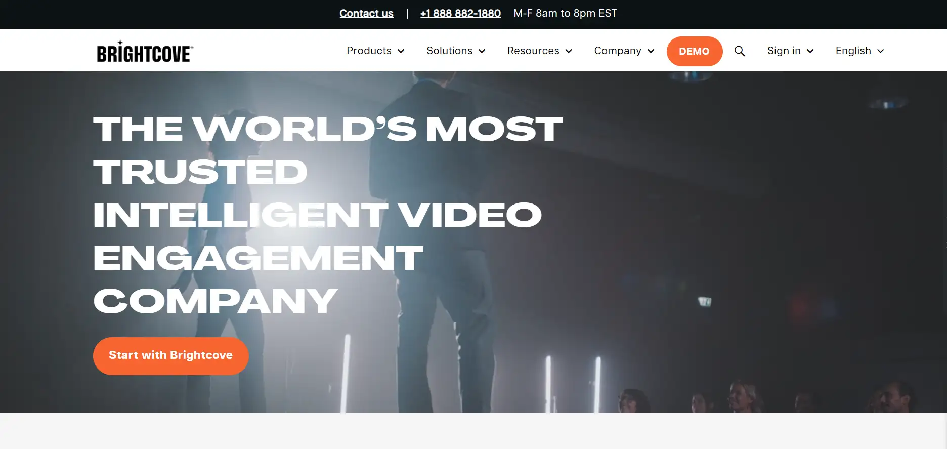 Brightcove's homepage