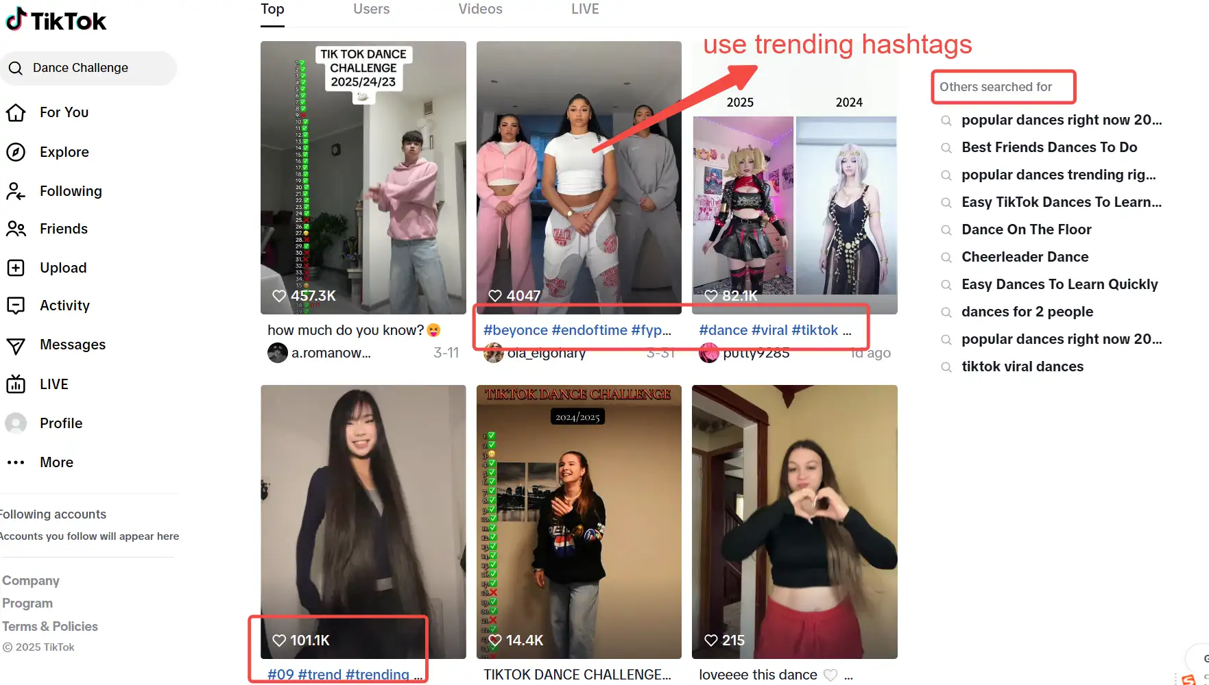 use trending hashtags to attract fans