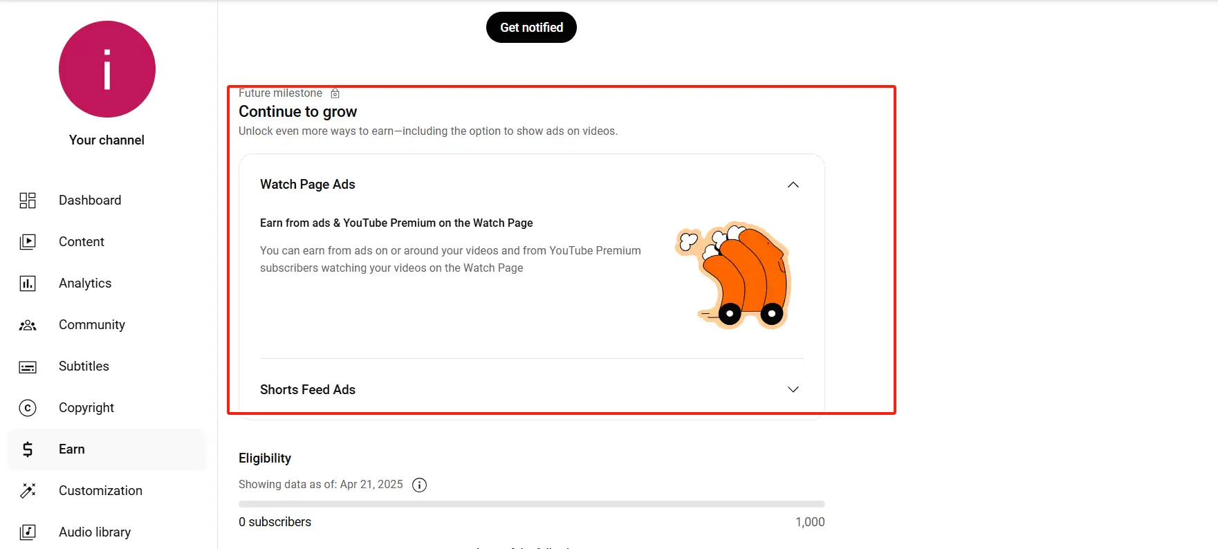 start earning money on youtube through advertising