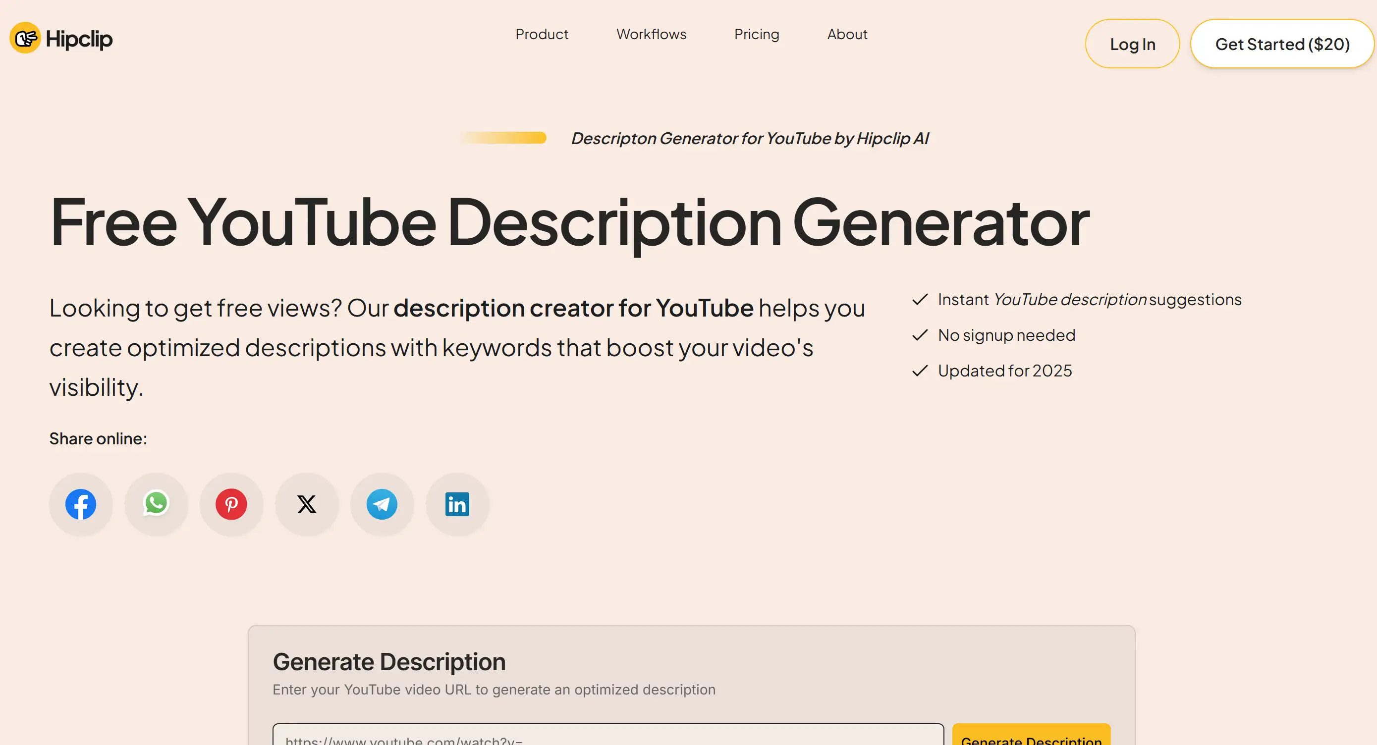 Homepage of Hipclip
