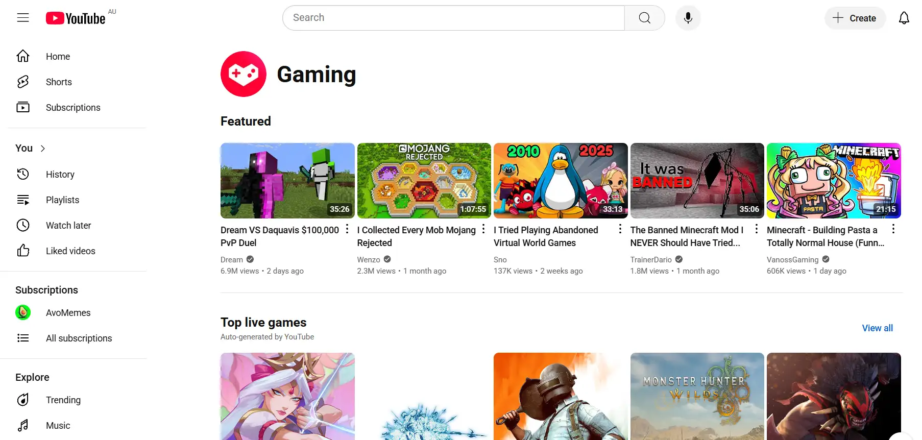 youtube gaming channels
