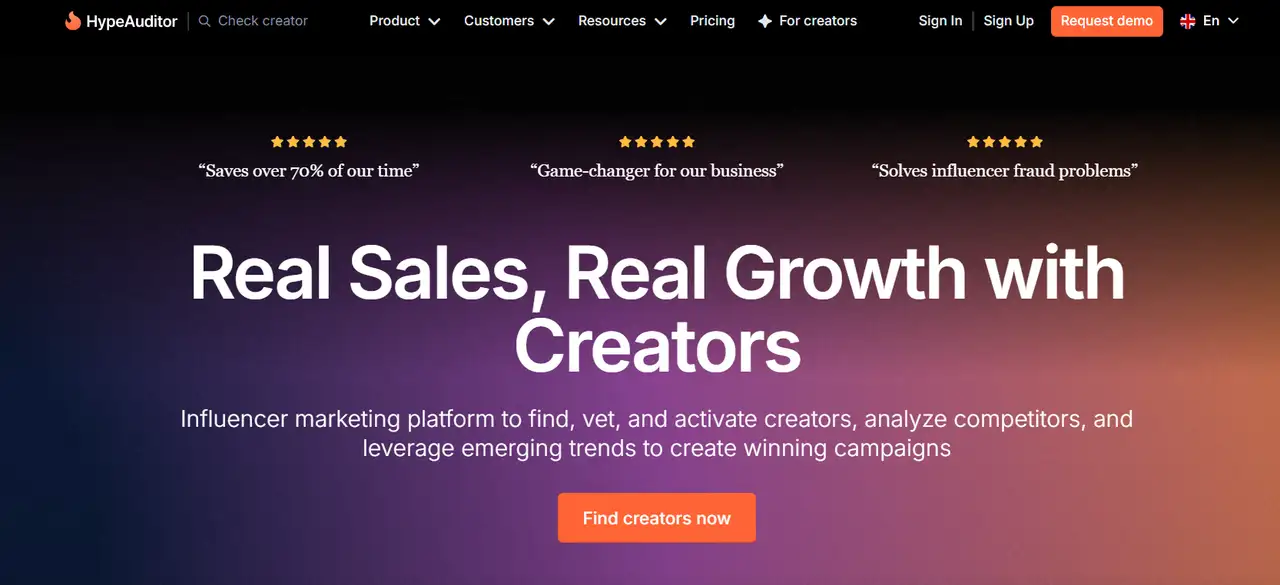 HypeAuditor homepage