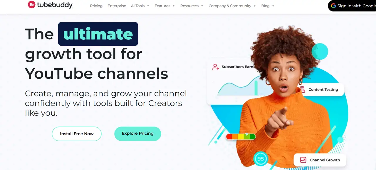 TubeBuddy homepage