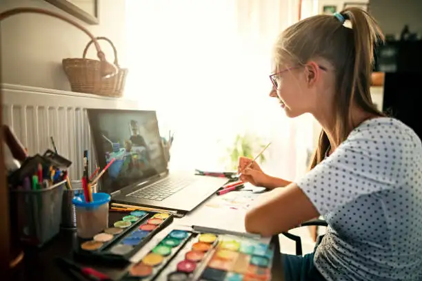 person watching educational youtube