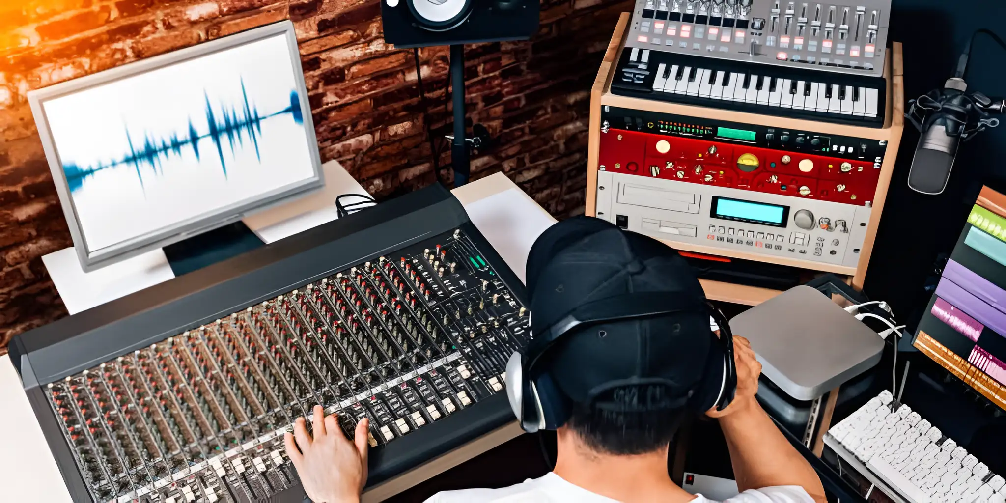 a man composing music