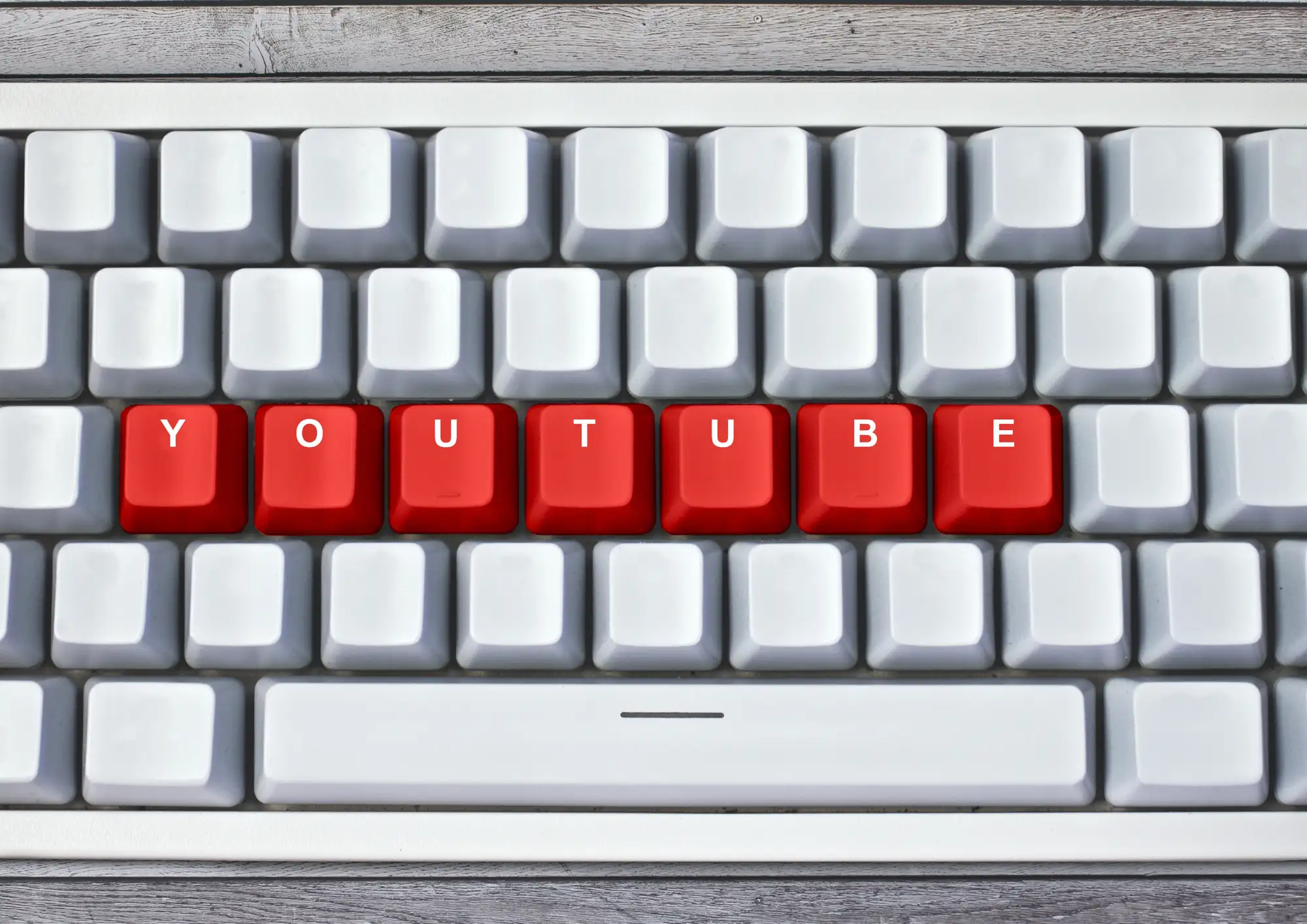 keyboard showing the word youtube