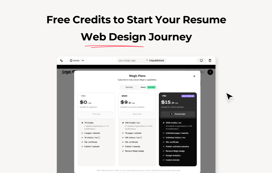 ai resume website builder