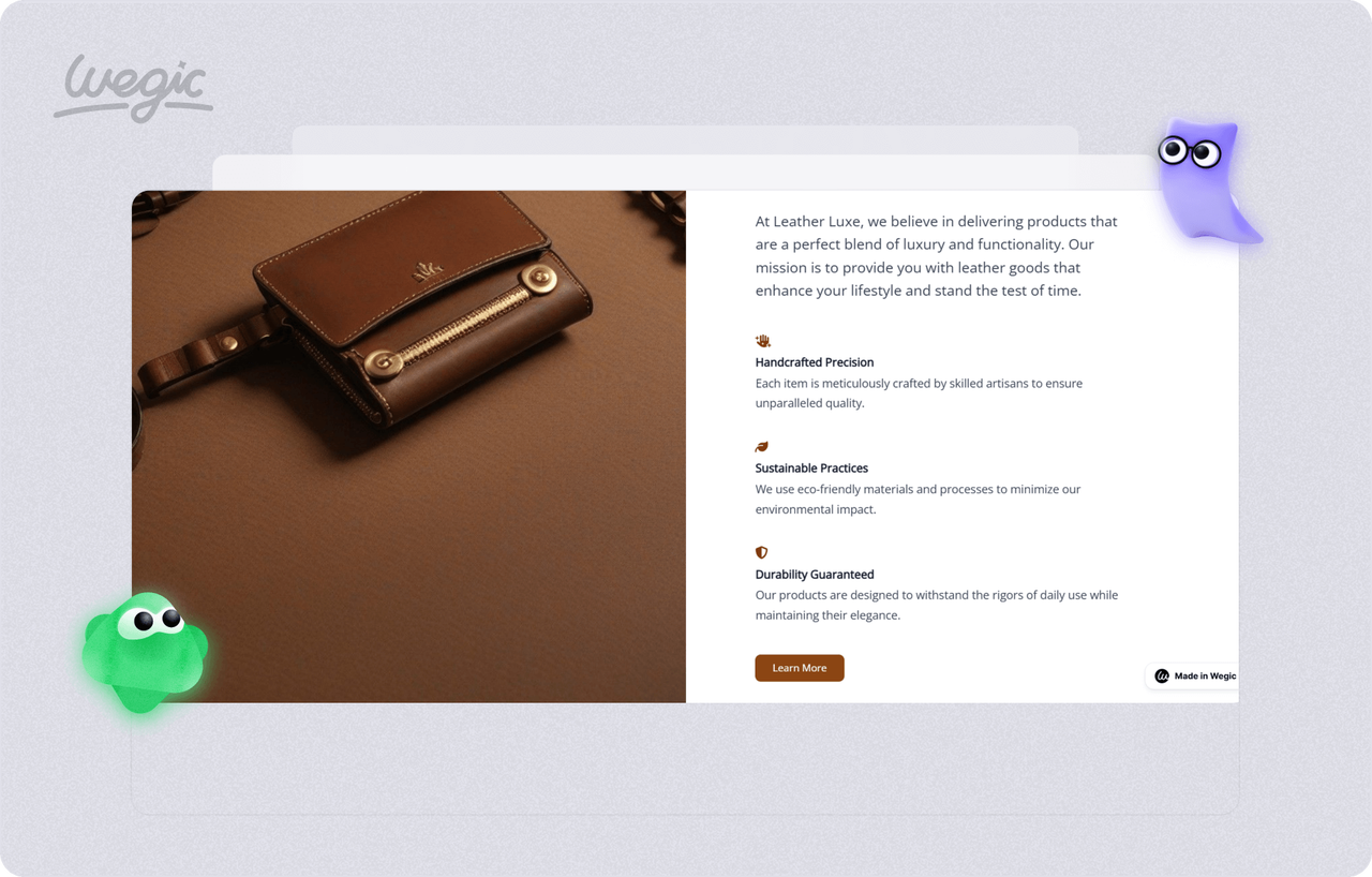 website builder for leatherworking