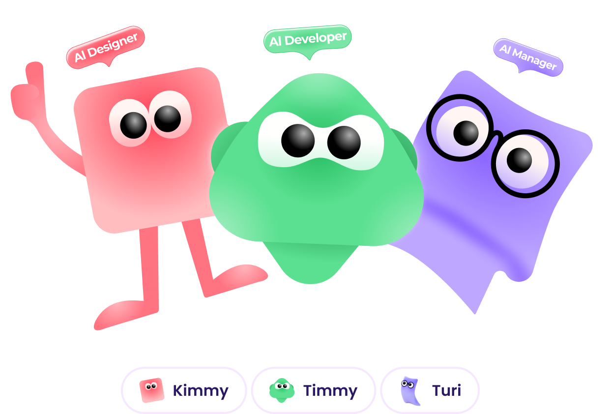 three website building AI assistants kimmy timmy turi from Wegic AI