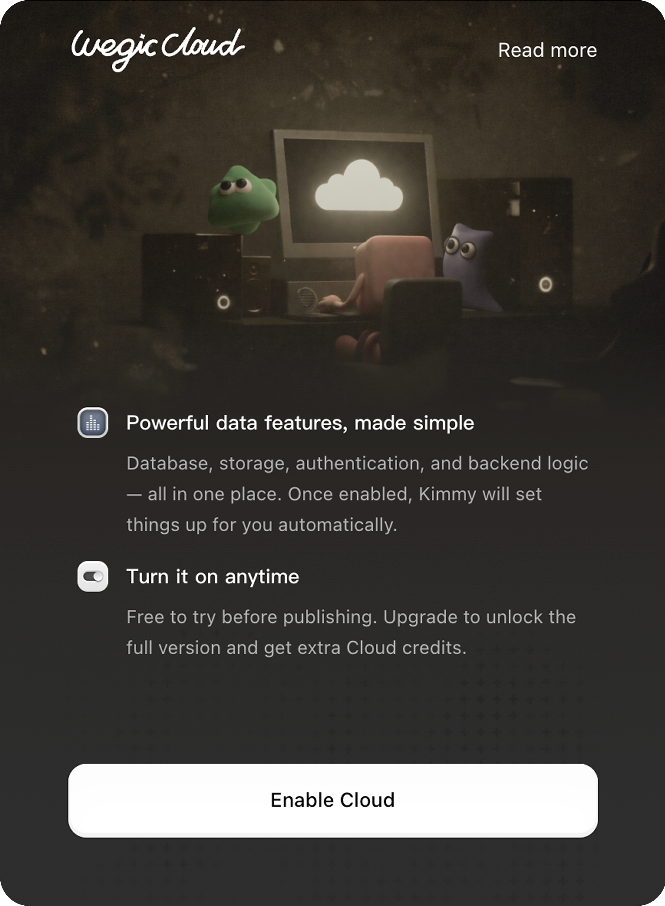 Funzionalità di Wegic Cloud e il suo team del sito web
