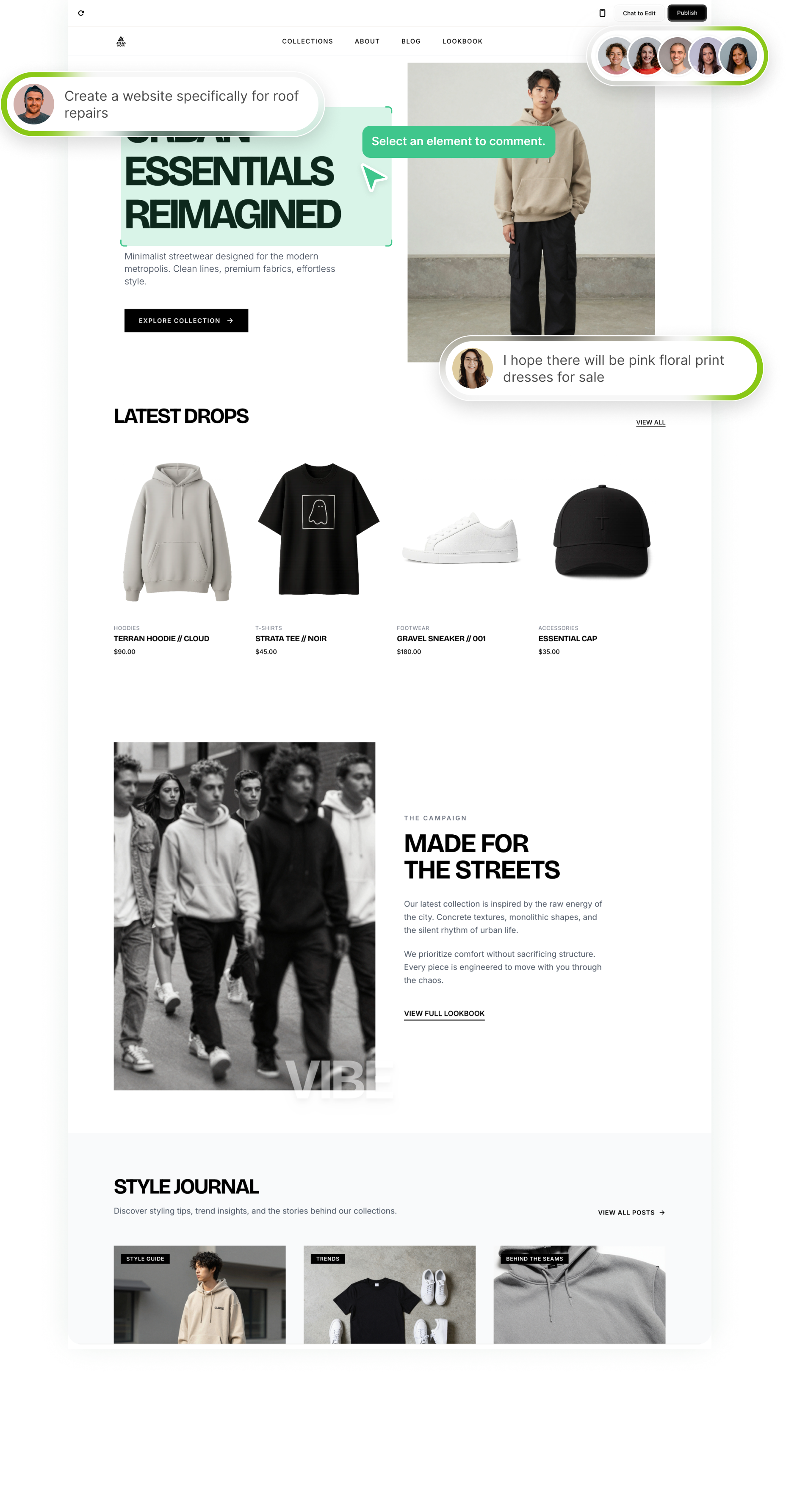 cloth selling website with Wegic Cloud feature